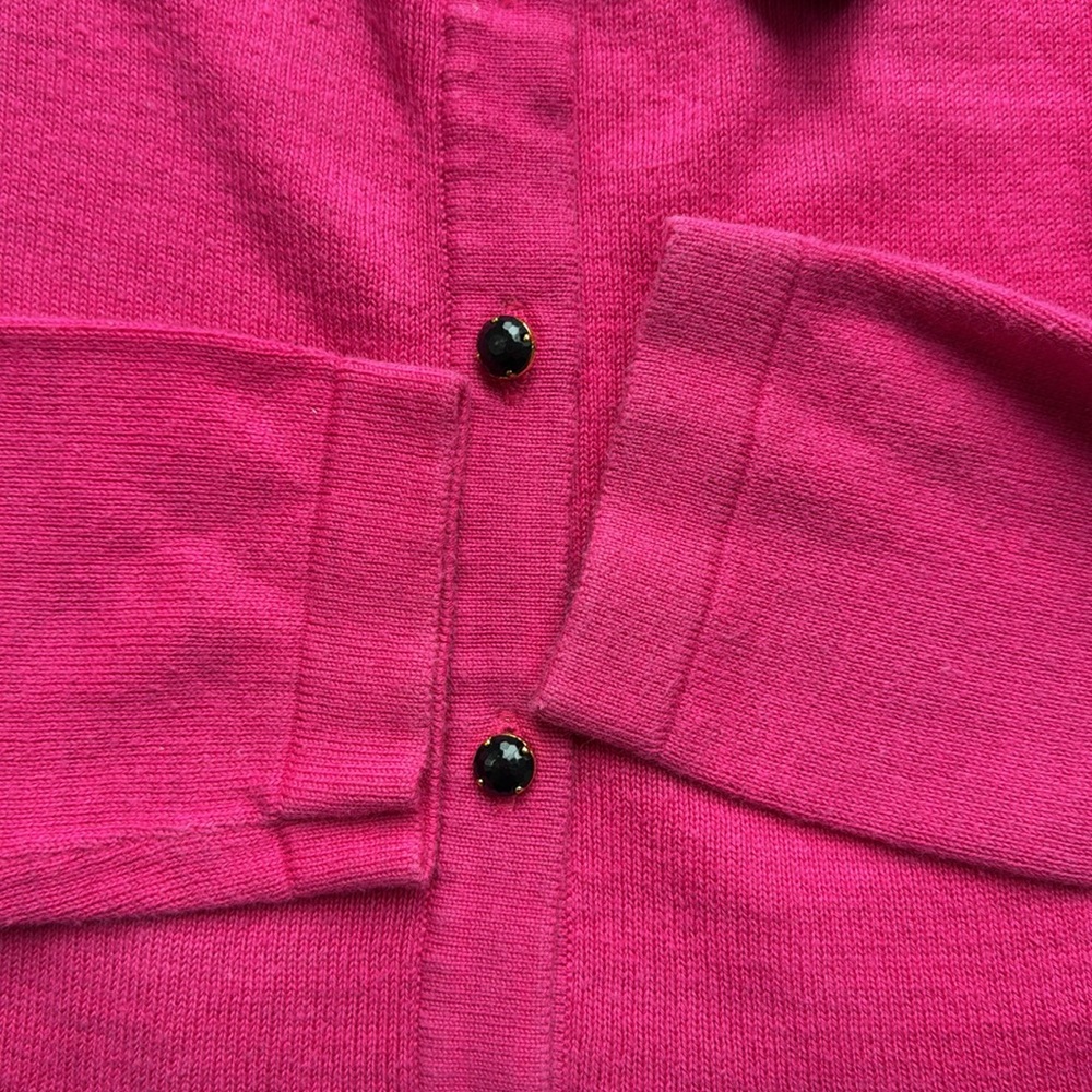 Girls Kate Spade New York button down cardigan magenta hot pink 10 - Picture 4 of 6